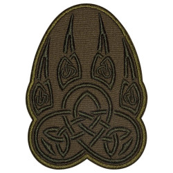 Patte de loup ornement noeud celtique brodé patch kaki