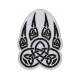 Toppa ricamata con ornamento celtico a forma di zampa di lupo