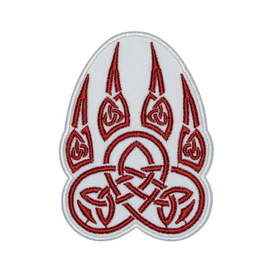 Paw trail wolf Celtic ornament embroidered patch