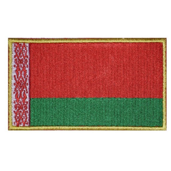 Belarusian Flag Embroidered Hand-sewed Country Patch