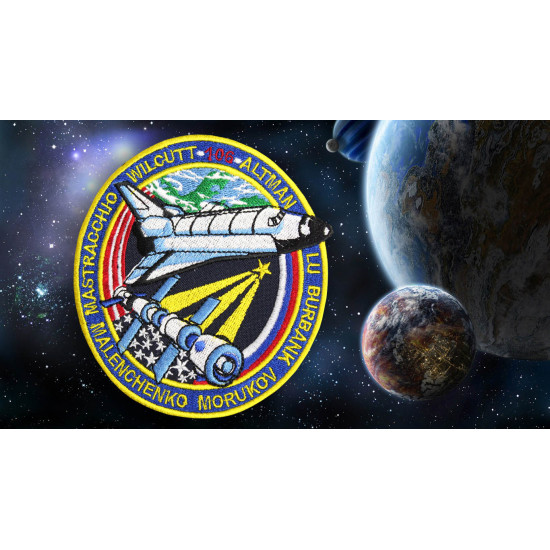 STS-106 ISS Space Mission Gestickter Raumschiff-Patch mit aufgenähten Ärmeln