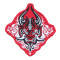 Máscara japonesa de demonio rojo Oni bordada para coser/planchar/parche de velcro