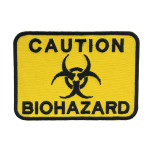 Caution Biohazard TOXIC Attention Embroidered Sew-on/Iron-on/Velcro Patch