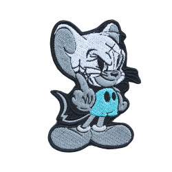 Souris Dessin Animé Drôle Art Broderie Coudre/Repasser/Velcro Patch