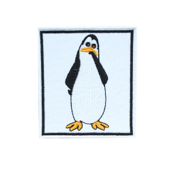Pinguin-Emoji-Kunst-Stickerei zum Aufnähen/Aufbügeln/Klettverschluss