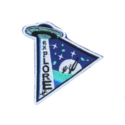 Astronaut on Bike Space Embroidered Iron-on / Velcro Patch