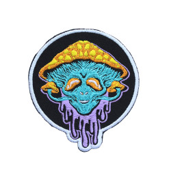 Mushroom Head Art Parche bordado para coser / planchar / velcro