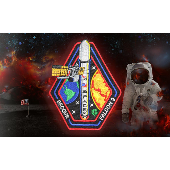 SpaceX Falcon-9 DSCOVR 8 Dragon Spaceship NASA Mission Elon Musk patch patch