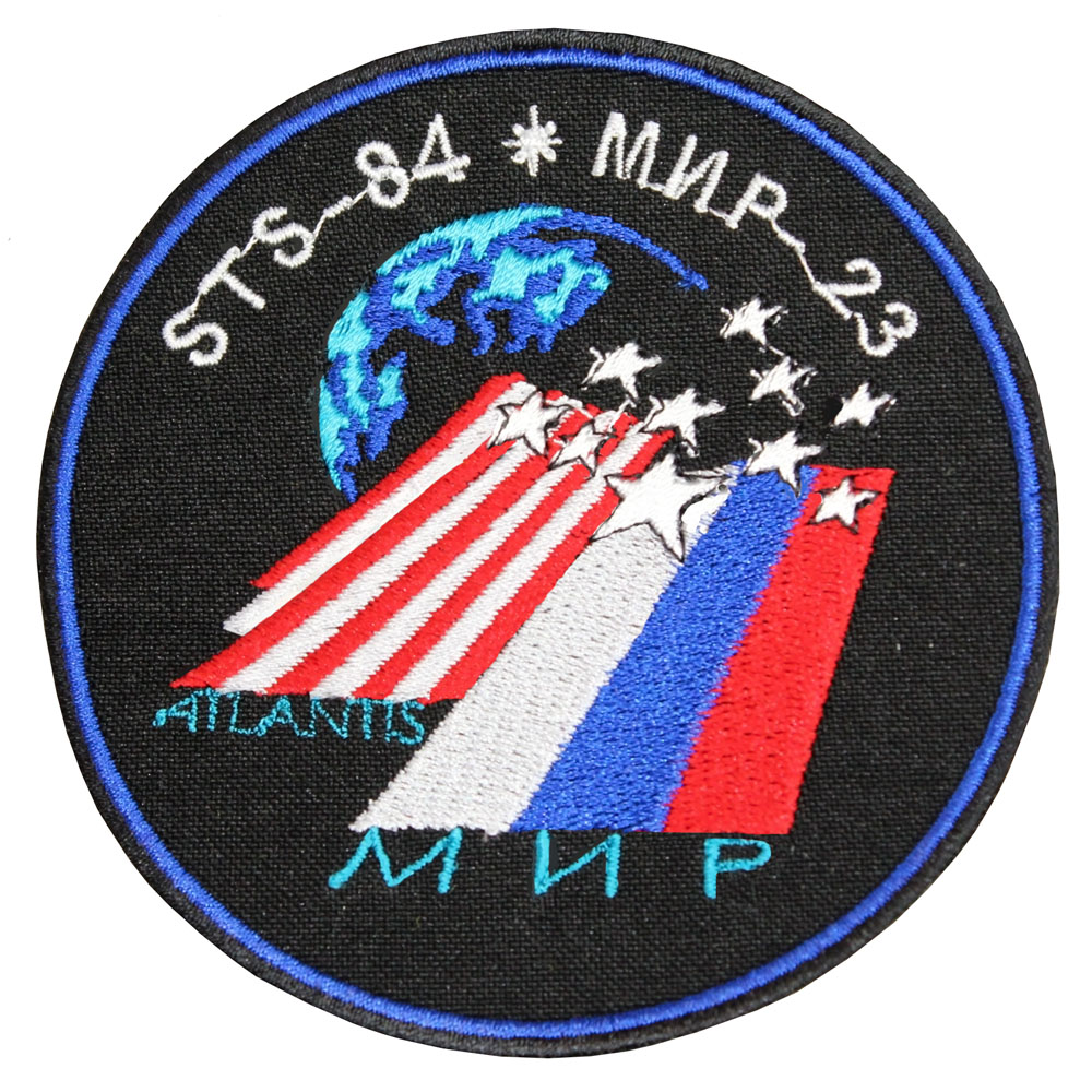 Mir Space Station STS-84 Space shuttle Patch ricamata ricamata Atlantis ...