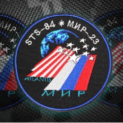 Mir Space Station STS-84 Space shuttle Atlantis Mission Embroidered Sew-on patch