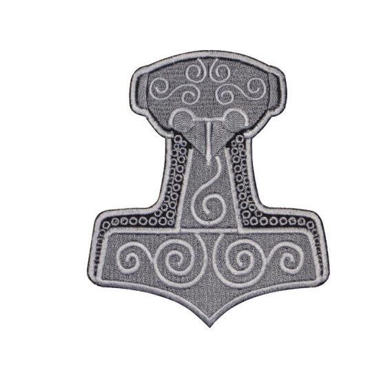 Patch brodé à coudre n ° 2 avec le marteau de Mjolnir Thor