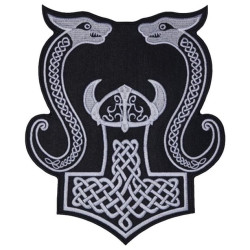 Mjolnir Thor's Hammer Embroidered Big Patch #3