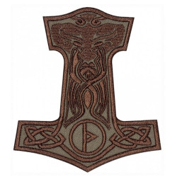 Mjolnir Thors Hammer gestickter Patch #2