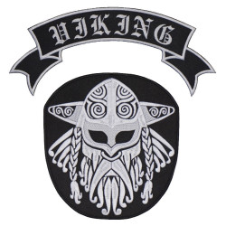 Viking Celtic Ornament Black White Embroidered Strip