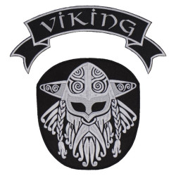 Viking Celtic Ornament Tira bordada en blanco y negro