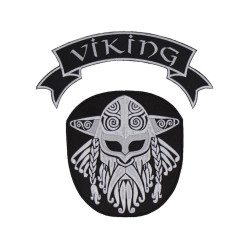 Viking Celtic Ornament Black White Embroidered Strip