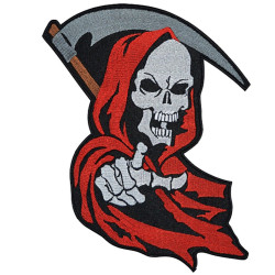 Grim Reaper Death Skull Embroidered Patch #1