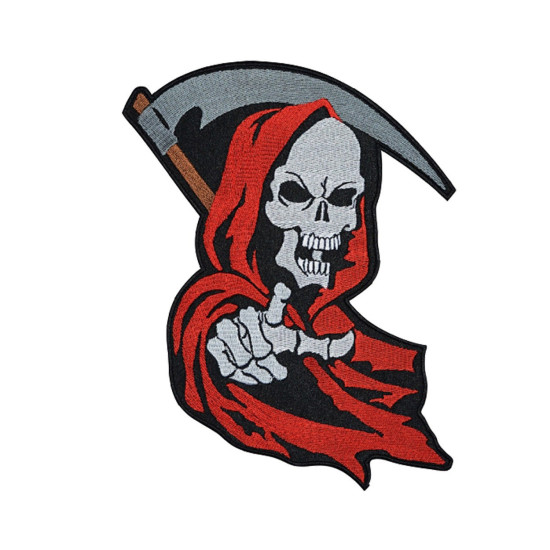 Grim Reaper Death Skull Embroidered Patch #1