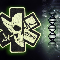 Airsoft game Glow in the Dark Skull Embroidery Sew-on Medic Sleeve patch