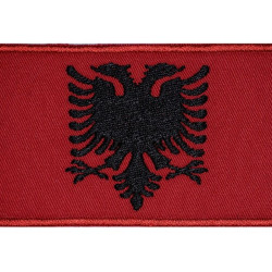 Toppa iron-on di alta qualità con ricamo bandiera Albania