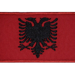 Bordado de la bandera de Albania Parche de hierro de alta calidad # 2