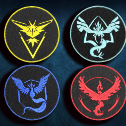 Patch Pokemon Go Squadre ricamate con logo ricamato sulle maniche