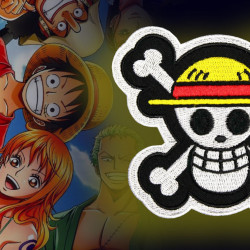 Écusson à coudre de l'équipe de Luffy d'une pièce de broderie d'emblème des pirates du chapeau de paille