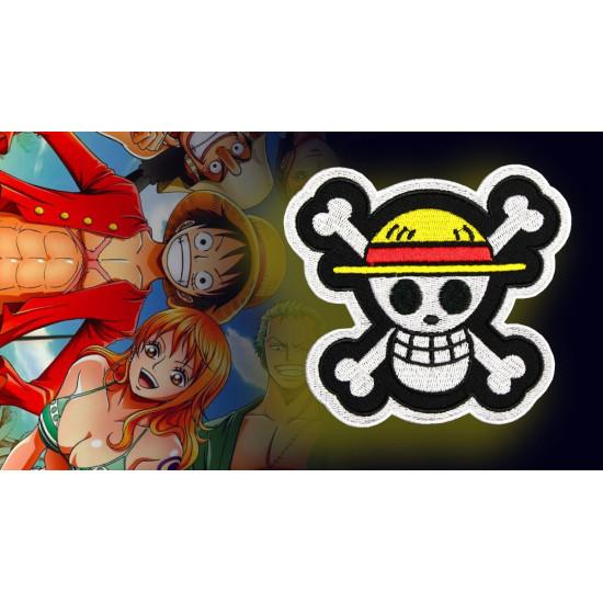 Écusson à coudre de l'équipe de Luffy d'une pièce de broderie d'emblème des pirates du chapeau de paille