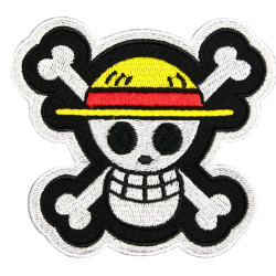 Écusson à coudre de l'équipe de Luffy d'une pièce de broderie d'emblème des pirates du chapeau de paille