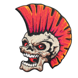 Patch per ricamo motociclista Rockabilly Skull Punk Rock Mohawk