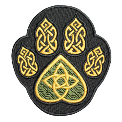 Paw trail wolf Celtic ornament embroidered patch