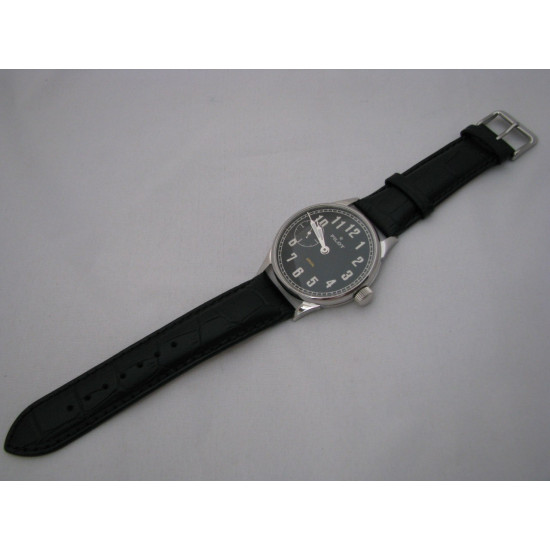 Molniya PILOT reloj de pulsera negro vintage con espalda transparente