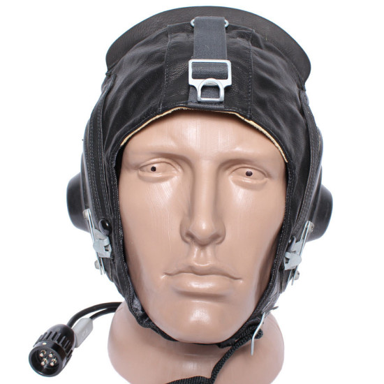 Casque de vol en cuir d'été de pilote soviétique