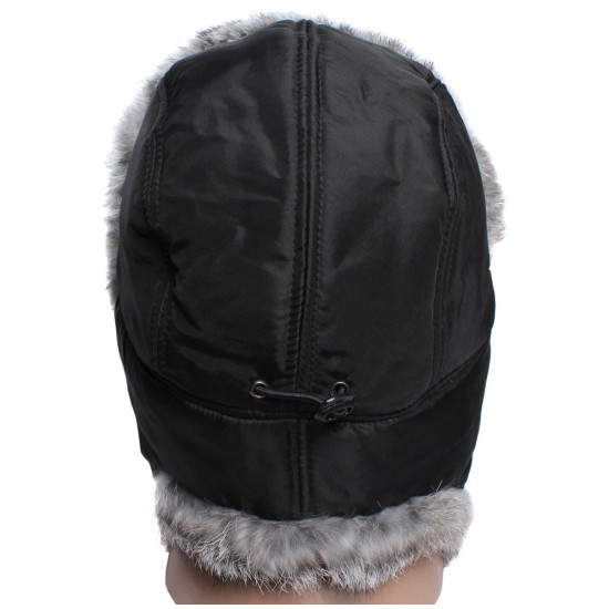 Orejeras invierno ushanka sombrero con piel de conejo