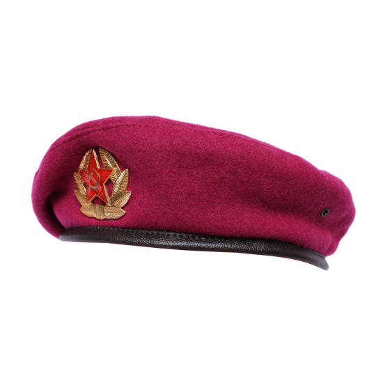 Pink beret Soviet military Airborne VDV raspberry hat