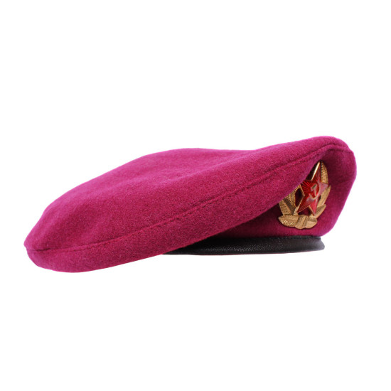 Pink beret Soviet military Airborne VDV raspberry hat