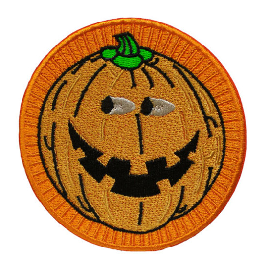 Halloween patch with Pumpkin holiday present Trick or Treat