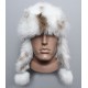 Fourrure de lapin russe moderne ushanka hiver chapeau rouge / bleu