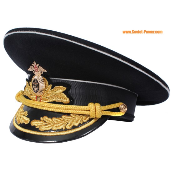 Russische Marineflotte Admiral Hut schwarz Schirmmütze