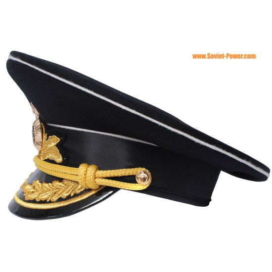 Russian Naval Fleet Admiral hat black visor cap