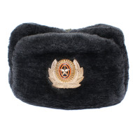 Cappello Ushanka in pelliccia di pecora delle guardie di frontiera dell'esercito sovietico