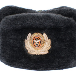 Soviet Army Border Guards sheep fur Ushanka hat