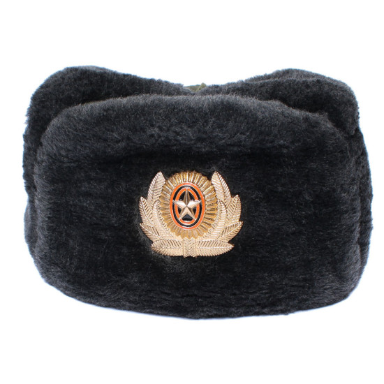 Sombrero Ushanka de piel de oveja de la guardia fronteriza del ejército soviético Sombrero Ushanka de piel de oveja de la guardia fronteriza del ejército soviético