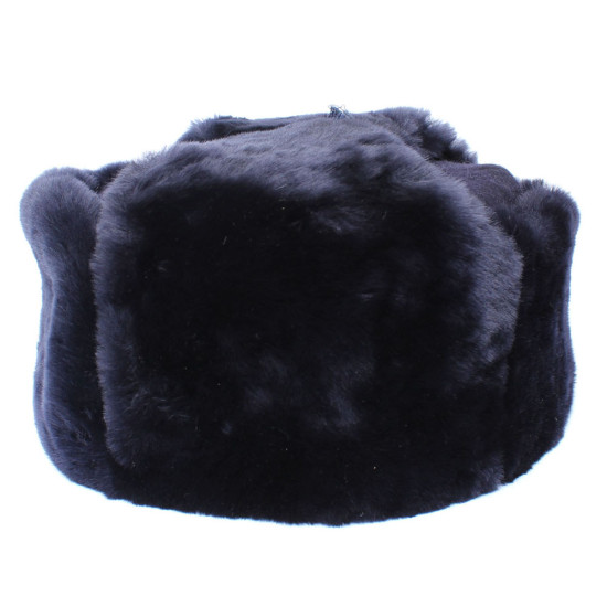 Cappello invernale USHANKA in pelliccia di pecora degli ufficiali di polizia sovietici