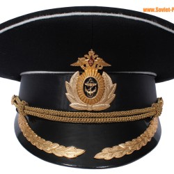 Marine russe capitaine militaire noir visière chapeau