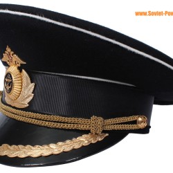 Soviet Navy Captain black military visor hat