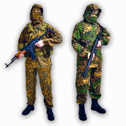 Uniforme de enmascaramiento de camuflaje de rana, traje BDU reversible táctico de 2 lados, tipo Ratnik, uniforme de camuflaje Partizan Airsoft