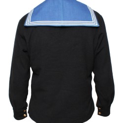 Chemise de laine noire soviétique des marins Flanka avec col