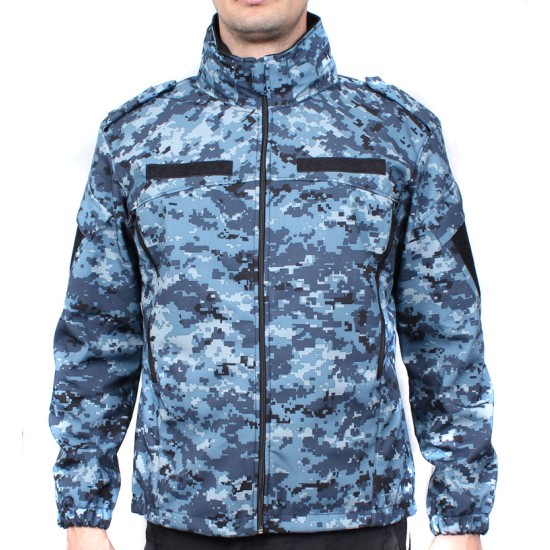 BLUE DIGITAL Russian demi season camo Softshell jacket