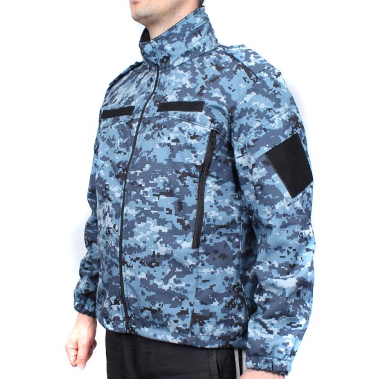 BLEU numérique russe saison demi camo Veste Softshell